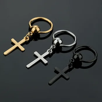 

1 Pairs Hip-Hop Cross Earrings Stainless Steel Dangle Earring for Men Boy Fashion Punk Male Jewelry