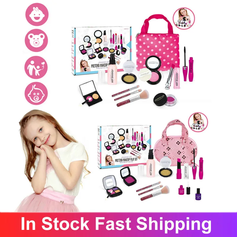 

Pretend Play Children's Cosmetics Girl Princess Makeup Box Set Safe Non-Toxic Girl Makeup Kit Beauty Fashion Toys Kids Xmas Gift