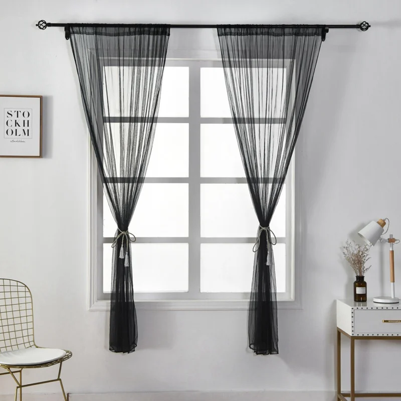 

PEurope Modern Window Treatments Drapes Curtain Kitchen Room for Blinds Bedroom Curtains Voile Tulle Sheer P Living