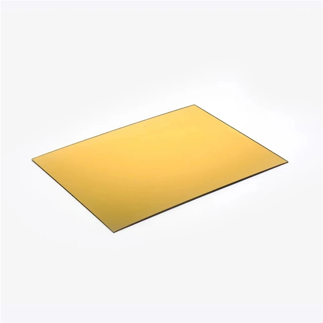 2mm Thatanium Gold Acrylic Mirror Square Sheet Plastic Pier Glass