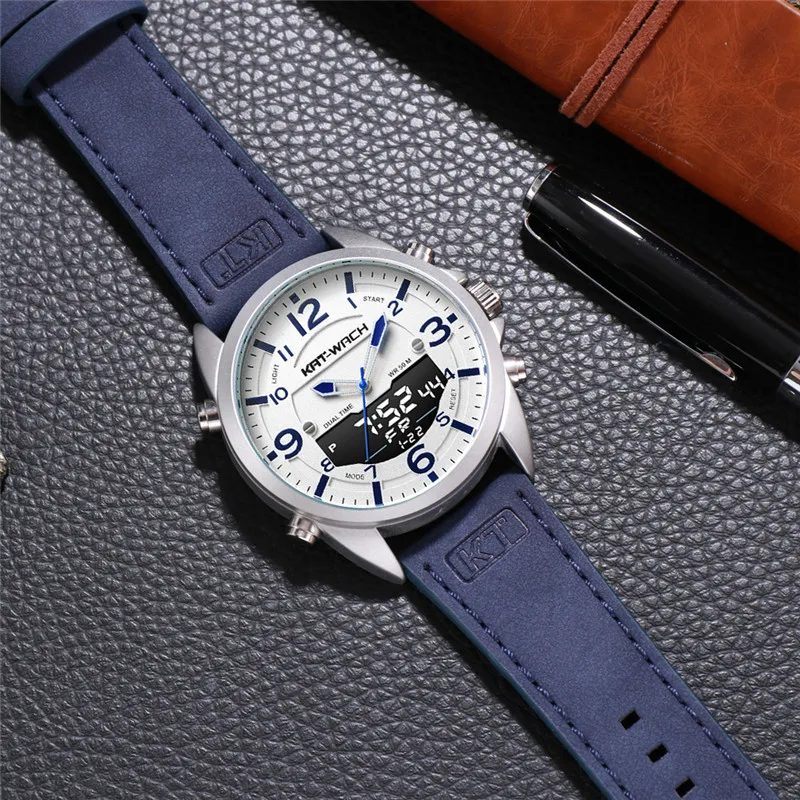 Double Time Zone Swim Men Sports Watch Digital Calendar Quartz Wrist watches Waterproof 50M Militar
