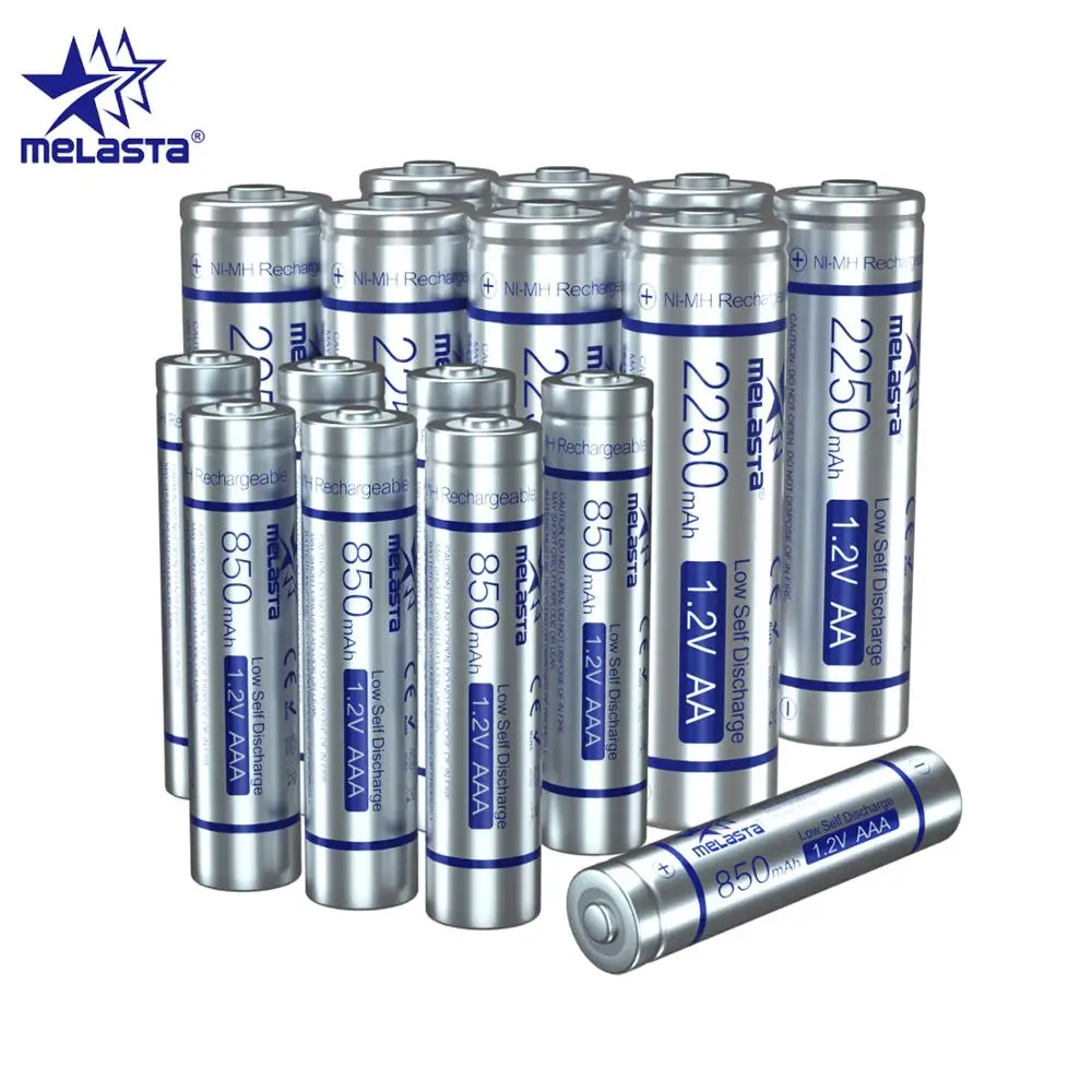 Melasta 8pcs AA + 8pcs AAA Rechargeable LSD NIMH battery 1.2V Low Self Discharge Rate for Toys Clock Flashlight Wireless mouse