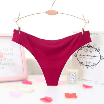 

1Pcs Sexy Panties Women G-string Thongs Low Waist Seamless Women Underwear Knickers Lingerie Ice Silk Female Briefs Bikini