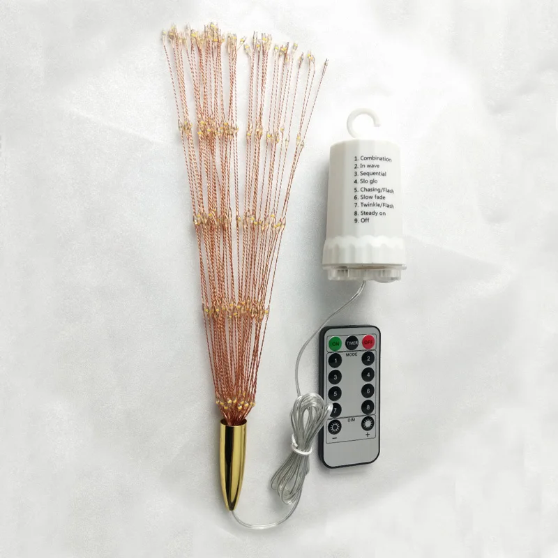 Firework Holiday Lights Hanging Starburst Copper Wire Starburst String Lamp 200 Leds DIY Fairy Christmas lighting With Remote - Image 4