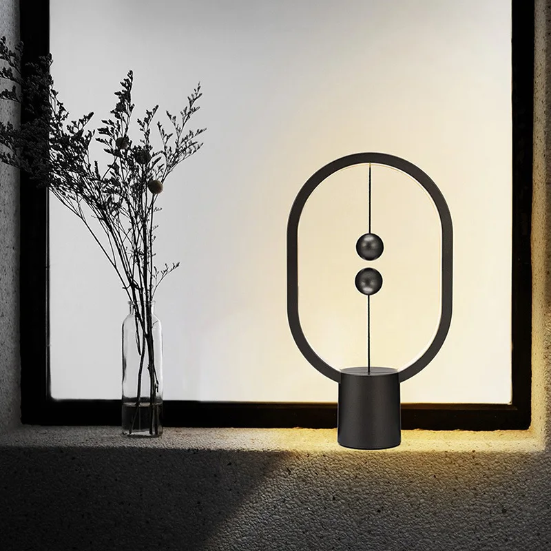  2019 New Led Balance Lamp Novel Table Lamp Bedroom Night Light Magnetic Mid-air Switch for Home Dec - 4000118981324