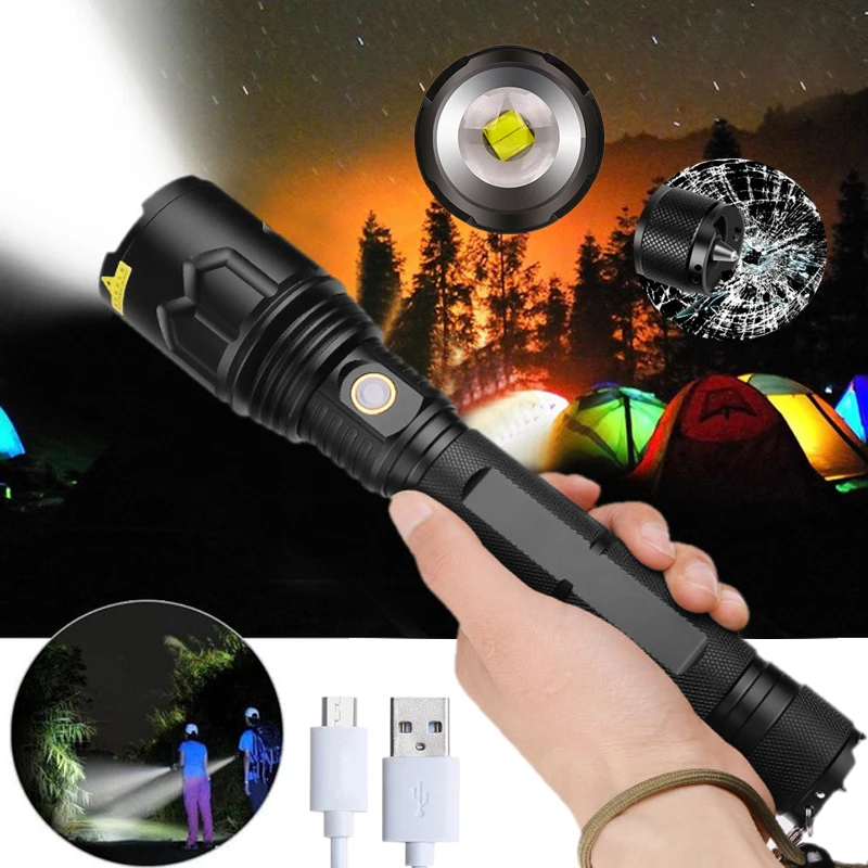 Светодиодный фонарик xhp90 2500 люмен самый мощный перезаряжаемый usb фонарь xhp70