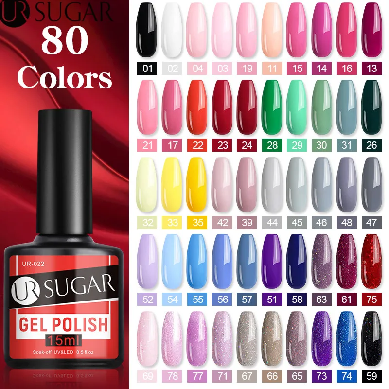 UR SUGAR 15ml UV Gel Nail Polish Color Led Art Varnish Hybrid Semi Permanent Soak Off Lacquers Base Top Coat | Красота и здоровье