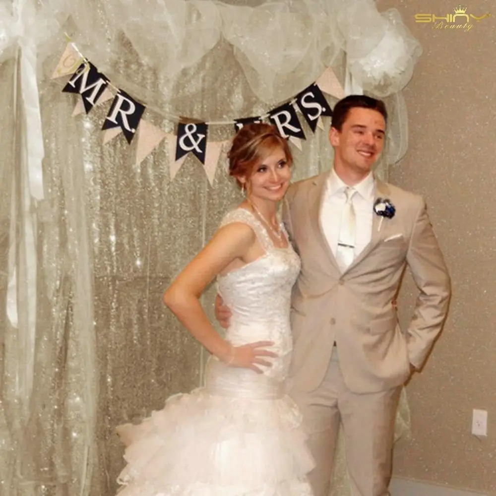 

Shinybauty 8X8FT Champagne Gold Party Backdrop Photo Booth Wedding Birthday Decoration Curtain Background Decoration-M190814