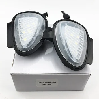 

2PCS Car Error Free LED Side Mirror Puddle Light For VW Golf 6 Passat B7 Touran 10 Auto Accessories