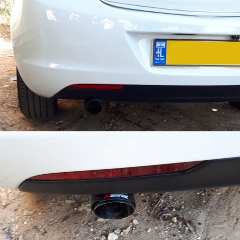 Регулируемый угол Akrapovic углеродного волокна выхлопной наконечник для Buick Citroen c4 c3 c5 Fiat punto 500 Nissan Tiida Note X trail T31 T32 Juke для Ford Focus 2 3 Fiesta Mondeo mk4 4 4 Mazda 3 5 2 аксессуары