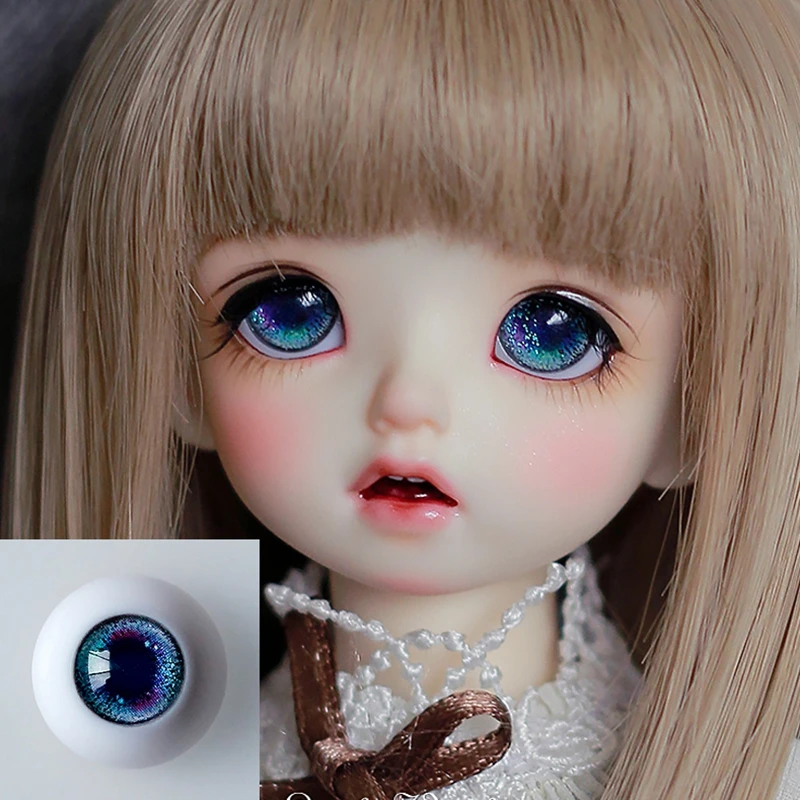 Glass Doll Eyes Doll Eyes Doll Eyewear Accessories Doll Accessories Adollya 3D Eyeballs 10mm 12mm 14mm 16mm 18mm Color Iris Eyes For 1/12 1/8 1/6 1/4 1/3 Dolls