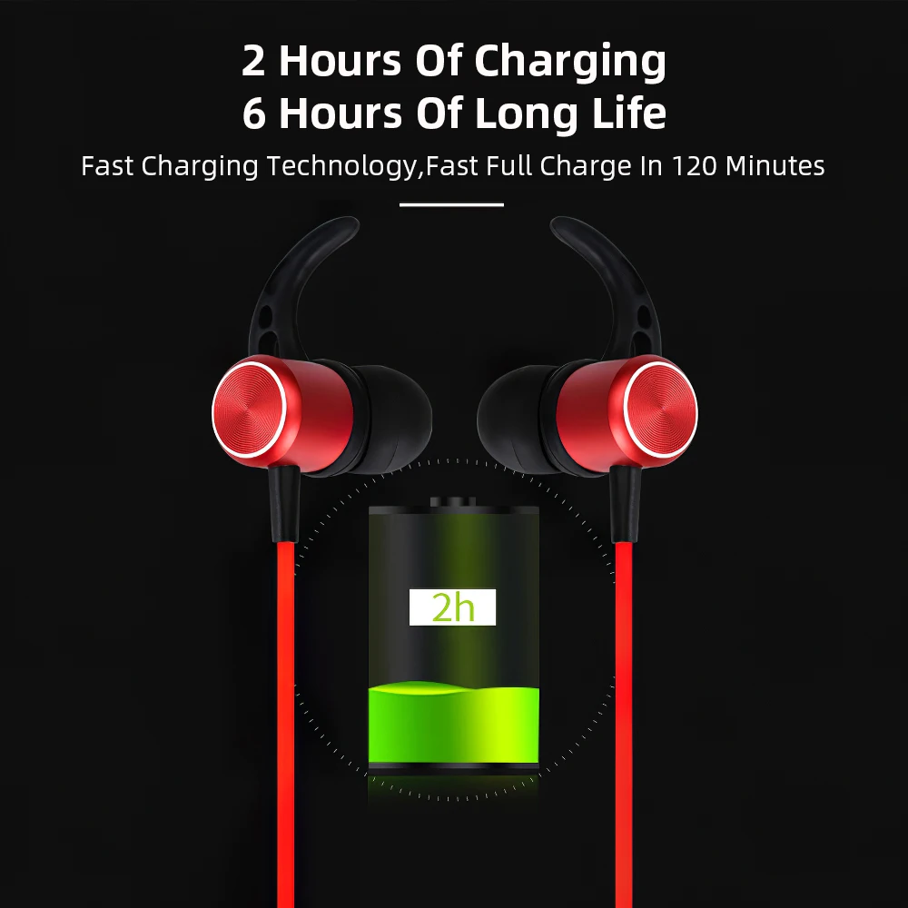 Magnetic V5 0 Blutooth Earphone Wireless TF Card Earbuds Headsets HD Stereo For iPhone 11 Samsung Galaxy S10 Plus Microphone