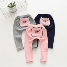 Г. Весна-осень, стиль, корейский стиль, Детские эластичные штаны на подгузник с аппликацией из мультфильма для мальчиков и девочек