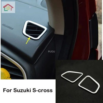 

Car inner garnish cover detector trim front Air conditioning Outlet Vent 2pcs For Suzuki S-cross scross SX4 2014 2015 2016 2017