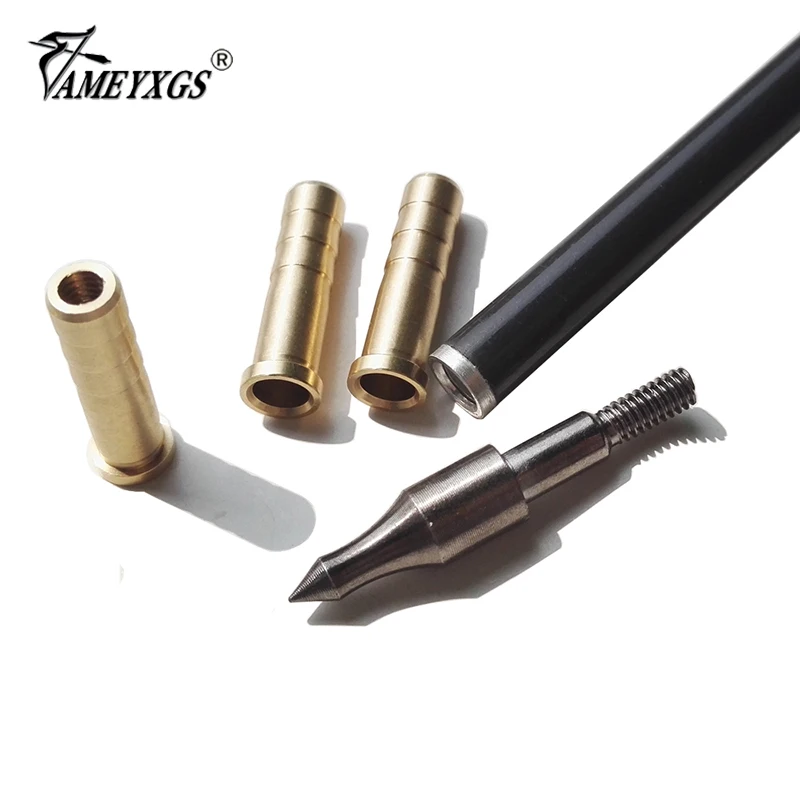 50Pcs 100/150/200/250/300Grain Archery Hunting Cooper Arrow Inserts Connect for 6.2mm ID Arrow
