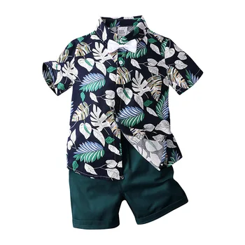 

bunvel Baby Gentleman Clothing Set Summer Boho Beach Floral Shirts Tops+ Shorts 2pcs Outfits Clothes Set Baby Costume Set