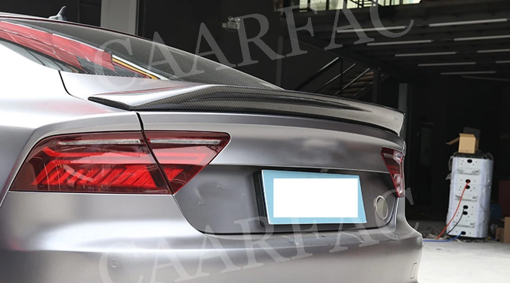 Задняя накладка на багажник из углеродного волокна, наклейка для Audi A7 S7 RS7 2013, внешний декор для автомобиля
