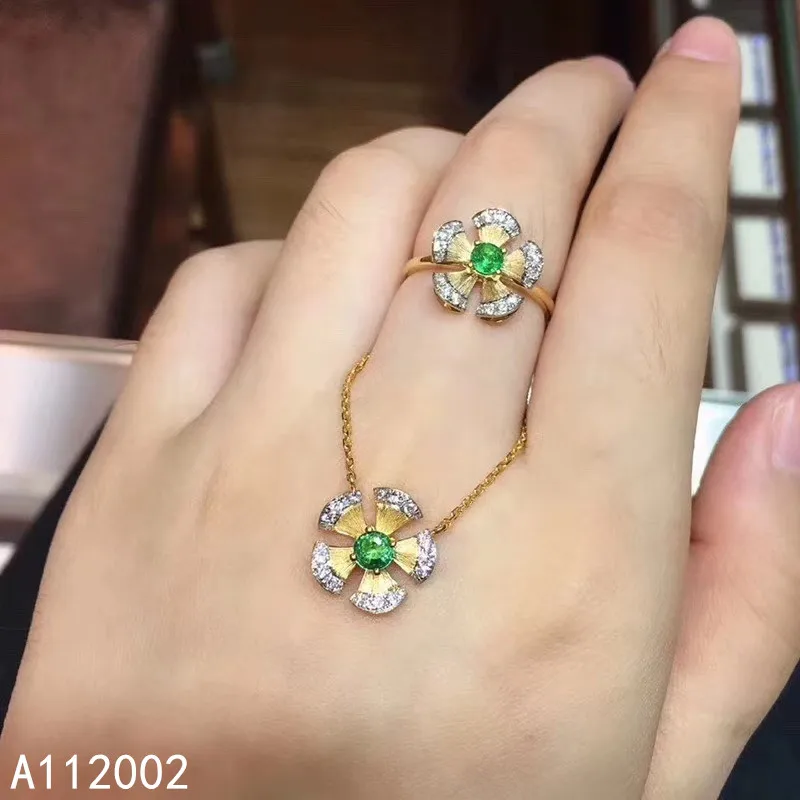 Muslimfine Jewelry Natural Tsavorite 925 Sterling Silver Women Pendant Set Support Test Popolare