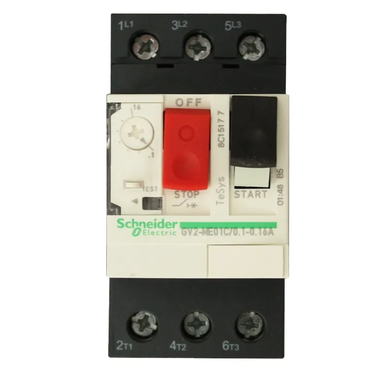 

Authentic Motor thermal magnetic circuit breaker button3P GV2ME01C motor protection switch setting current range 0.1-0.16A 100KA