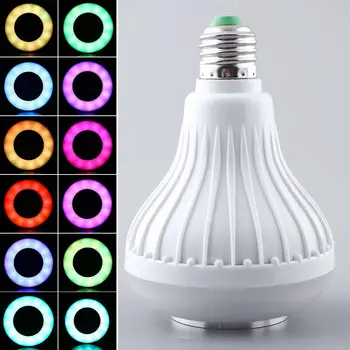 

12W E27 Bluetooth Audio Speaker RGB Color Light White Bulb Music Lamp
