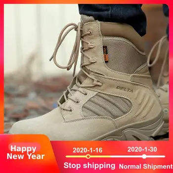 

Loecktty 2019 Men Military Boots Quality Special Force Tactical Desert Combat Ankle Boats Army Work Shoes Leather Snow Boots