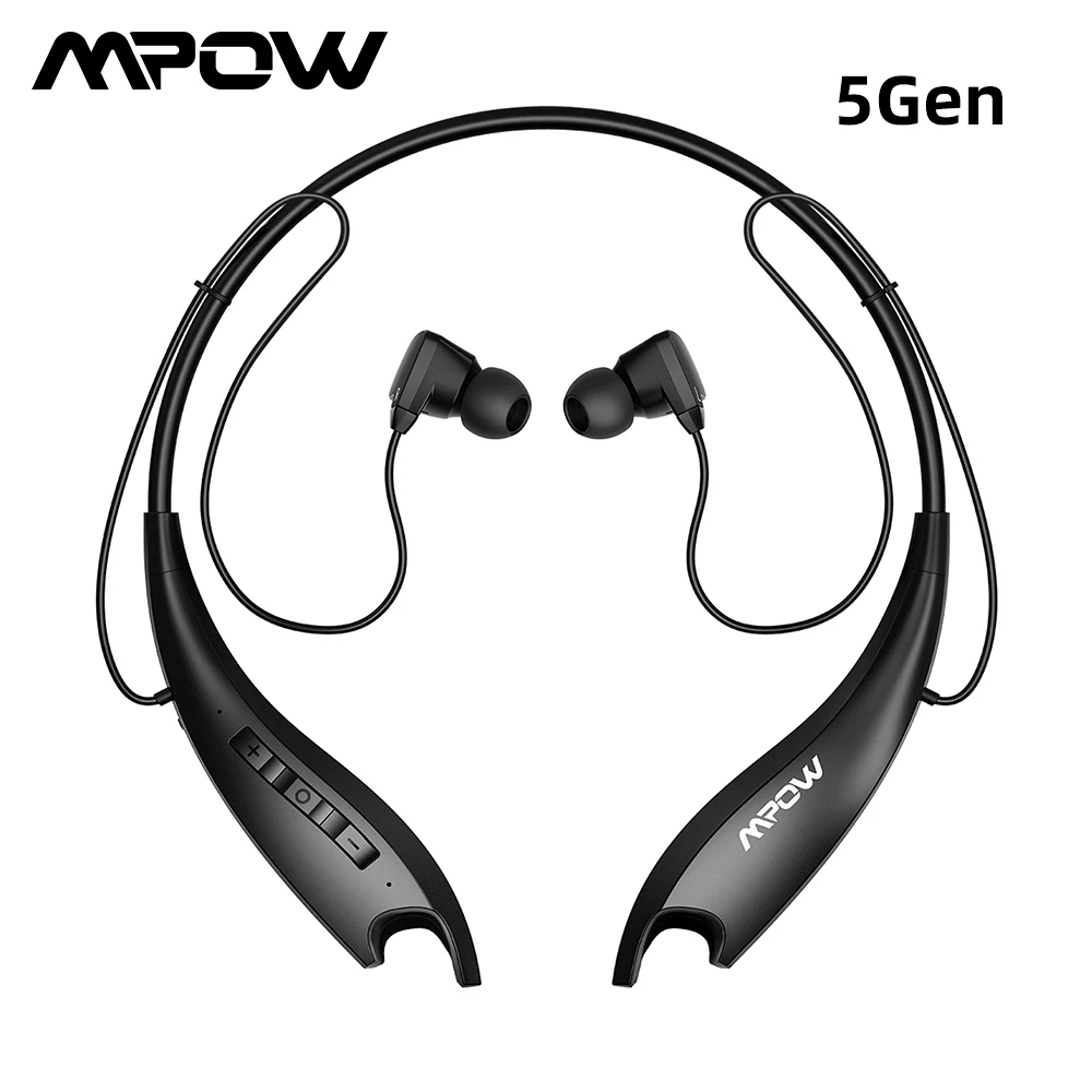 Mpow Jaws 5Gen Bluetooth 5,0 наушники с микрофоном кристально чистые 18H ультра длительный срок службы батареи HiFi стерео спортивные наушники с шейным ремешком