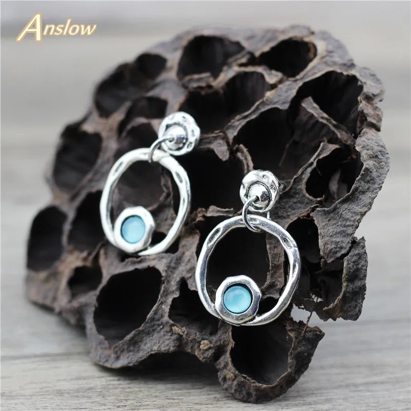 Anslow 2020 Fashion Jewelry New Designer Round Shape Women Female Charms Earrings Retro Candy Color Beads Wedding Gift LOW0003AE