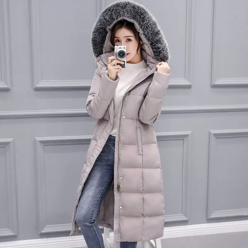 

2020 New Winter Women Padded Hooded Long Jacket White Women Coat Fashion Light Down Jackets womens Parkas womens Warm Thin Coats
