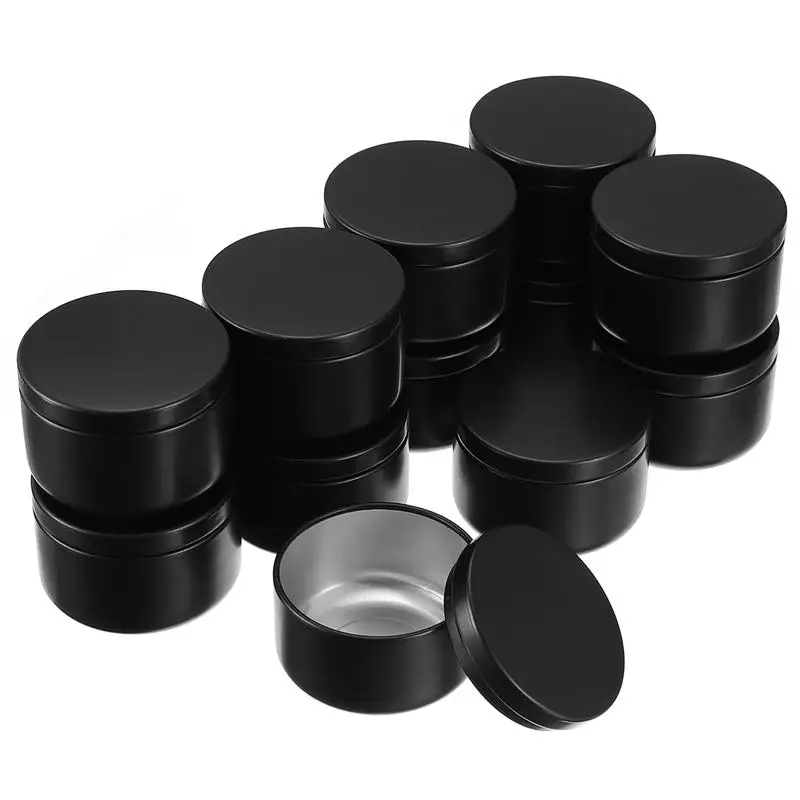 12pcs Round Metal Candle Tin Candle Container Empty Storage Box Candle