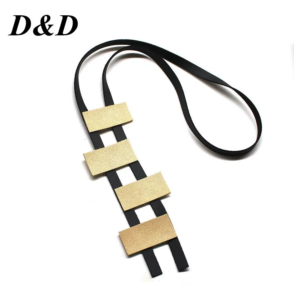 

Simple Retro Charm Double Square Circular Velvet Sponge Combination of Long Necklace Cashmere Sweater Jewelry Collection