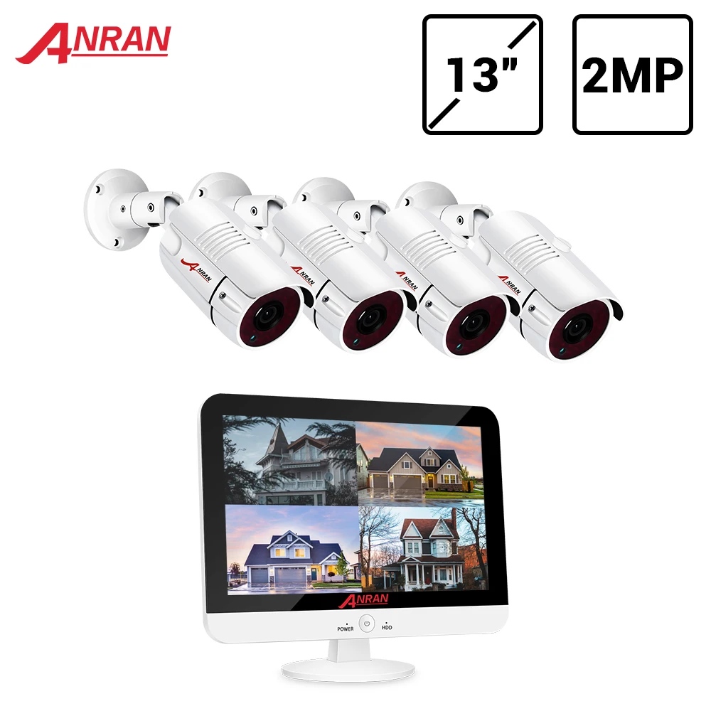 ANRAN 13 дюймов монитор CCTV система AHD наружная камера NVR водонепроницаемая
