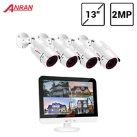 ANRAN-Sistema de videovigilancia con Monitor de 13 pulgadas, sistema de cámara CCTV AHD para exteriores, NVR, impermeable, visión nocturna, IP66