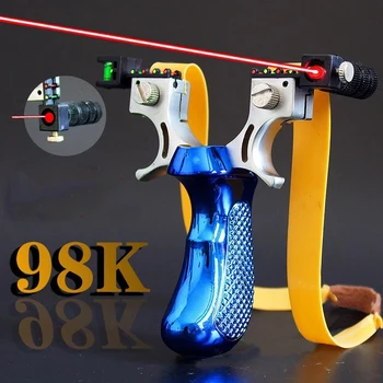 

Bumlon Precision Slingshot Laser Aiming Outdoor Hunting Slingshot With Flat Rubber Band Bubble Level HT18-0033