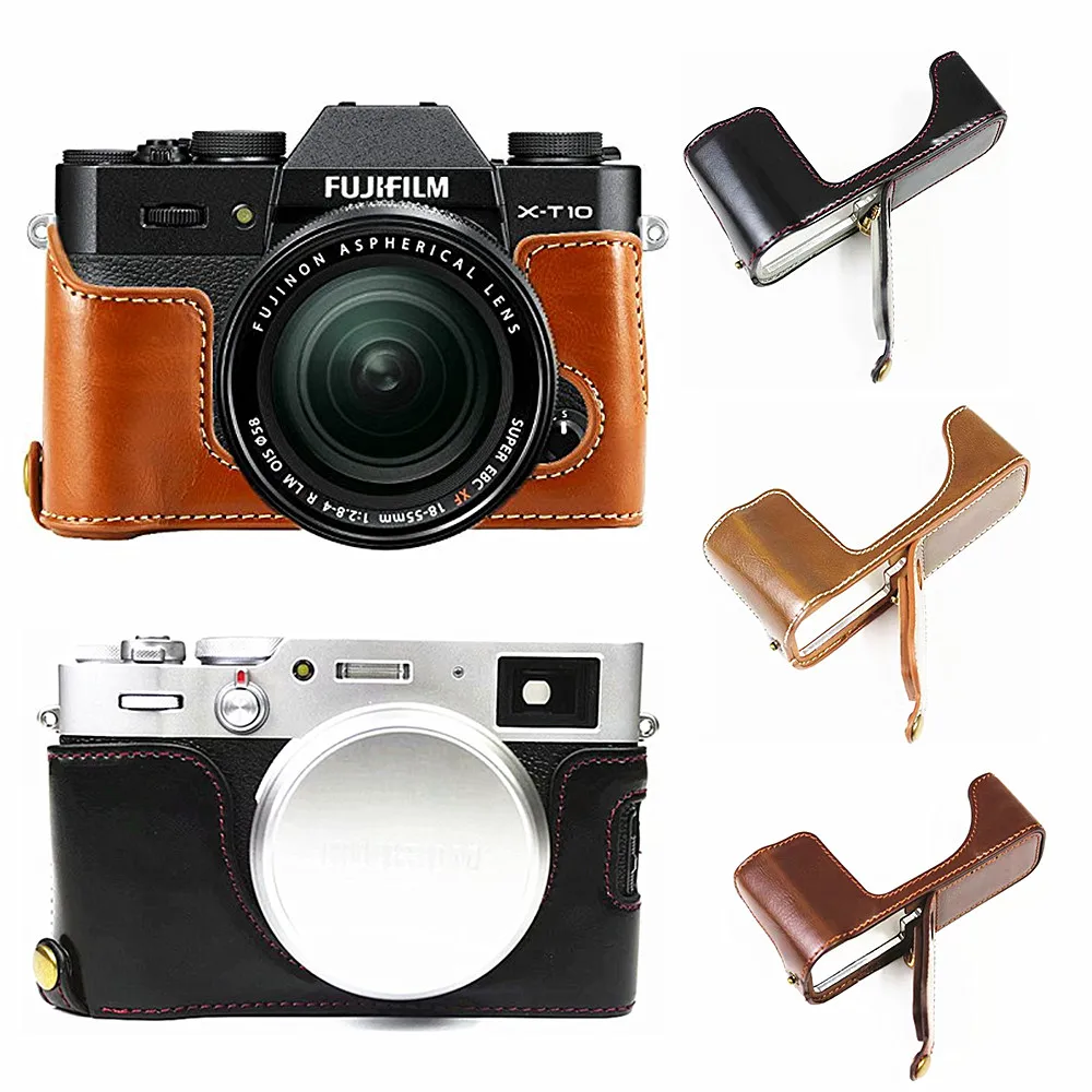 Pu Leather Camera Case for Fujifilm X-T50 X100VI X100V X-T5 X-T4 XT30 II X-H2 X-S10 X-E4 X-T20 X-T200 XT100 XPRO2 XF10