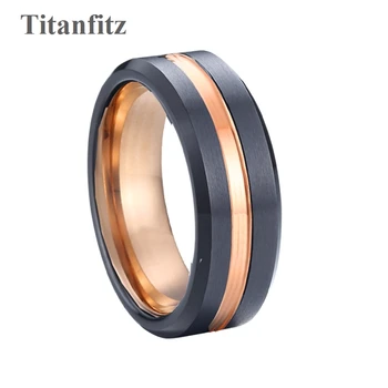 

Black Rose Gold Filled 100% tungsten carbide ring male Anniversary wedding band men finger ring