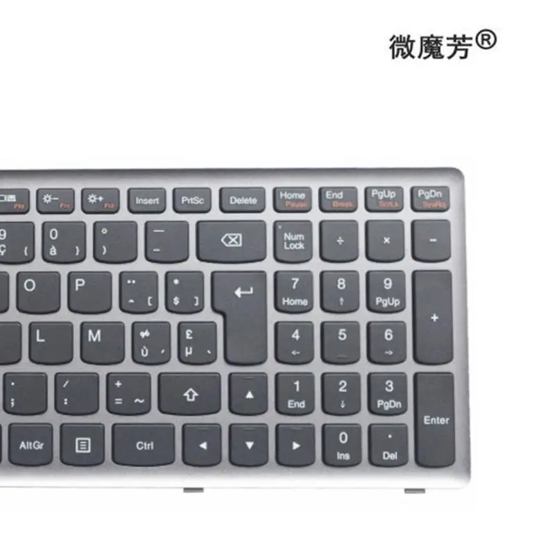 Belgium BE keyboard for Lenovo Ideapad Z710 U510 laptop keyboard silver frame