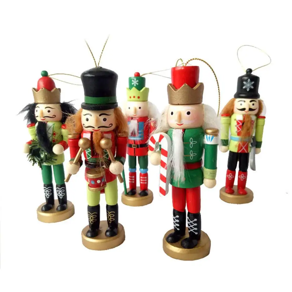 5Pcs/set Christmas Gift Nutcracker Puppet King Soldier Classic Nutcracker Puppet Pendant Birthday Wedding Gift 12CM