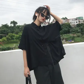 

Loose Pleated Fashion Blouse Fashion Pocket Single Breast 2020 Spring Elegant Goddess Casual Solid Color Style Shirt DMY3876