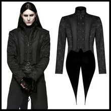 Панк рейв Мужчины Готический Виктории Ретро жаккард куртка вида ласточкин хвост пальто Вечеринка джентльмен куртка для выступлений на сцене костюм