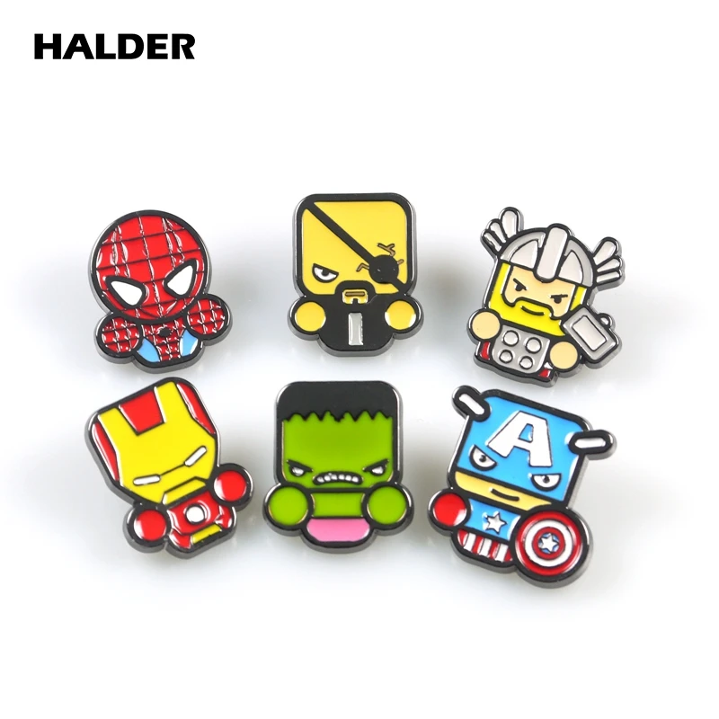 

BR0057 HALDER Avengers Hero Fashion Jewelry Iron Man Thor Brooches Lapel Pins backpack Badge Accessory Gift Clothes Decoration