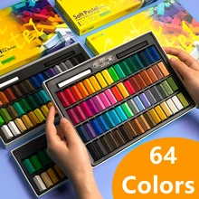Mungyo macio desenho arte conjunto pastel 64 cores cor conjunto quadrado giz