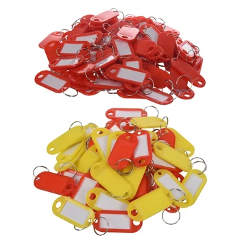 

200x Key Ring Tags Two Hundred Color Ran & 100Pcs Key Ring Tags -(Red)