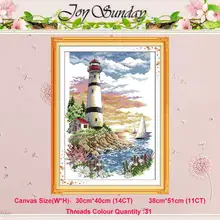 Набор для вышивки крестиком Lighthouse (4), 11CT 14CT, Набор для вышивки крестиком, оптовая продажа(China)