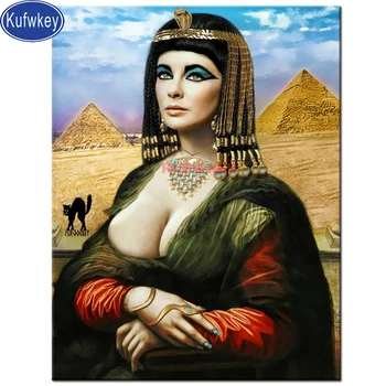 

5d DIY Diamond mosaic Egypt Queen diamond Embroidery full square drill pyramid portrait crystal diamond pattern for living room
