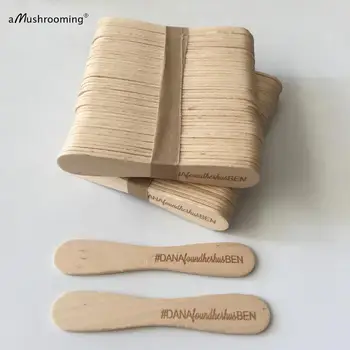 

x100 Plain personalized Flat Ice Cream Scoops Ice Cream Tools Dessert Spoons Popsicle Sticks icecream party disposable