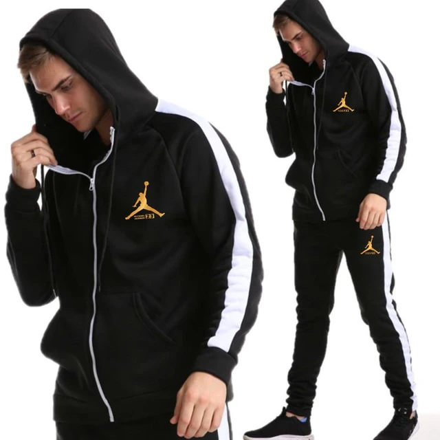 2019 nueva chándal moda JORDAN 23 deportiva conjuntos de dos piezas algodón cremallera deportes Sudadera con capucha + Pantalones traje deportivo Mal _ - AliExpress Mobile