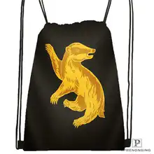 Custom hufflepuff-@ 03-походная сумка на шнурке милый рюкзак для детей(черная спинка) 31x40 см#180611-03-127