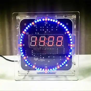 

Rotating LED Electronic Temperature Display Digital Clock DIY Learning Kit Box Fashion Accessories School Supplies