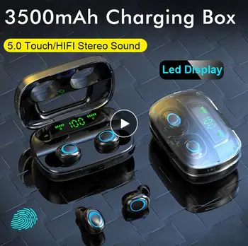 

EastVita Bluetooth Earphone TWS Headset Touch Control Headphone Sweatproof HiFi Stereo Earbuds with 3500mA Charging Case r45