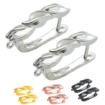 

Peixin DIY handmade earrings buckle hook jewelry accessories leaf shape brass jewelry made of charm tassel earrings wholesale